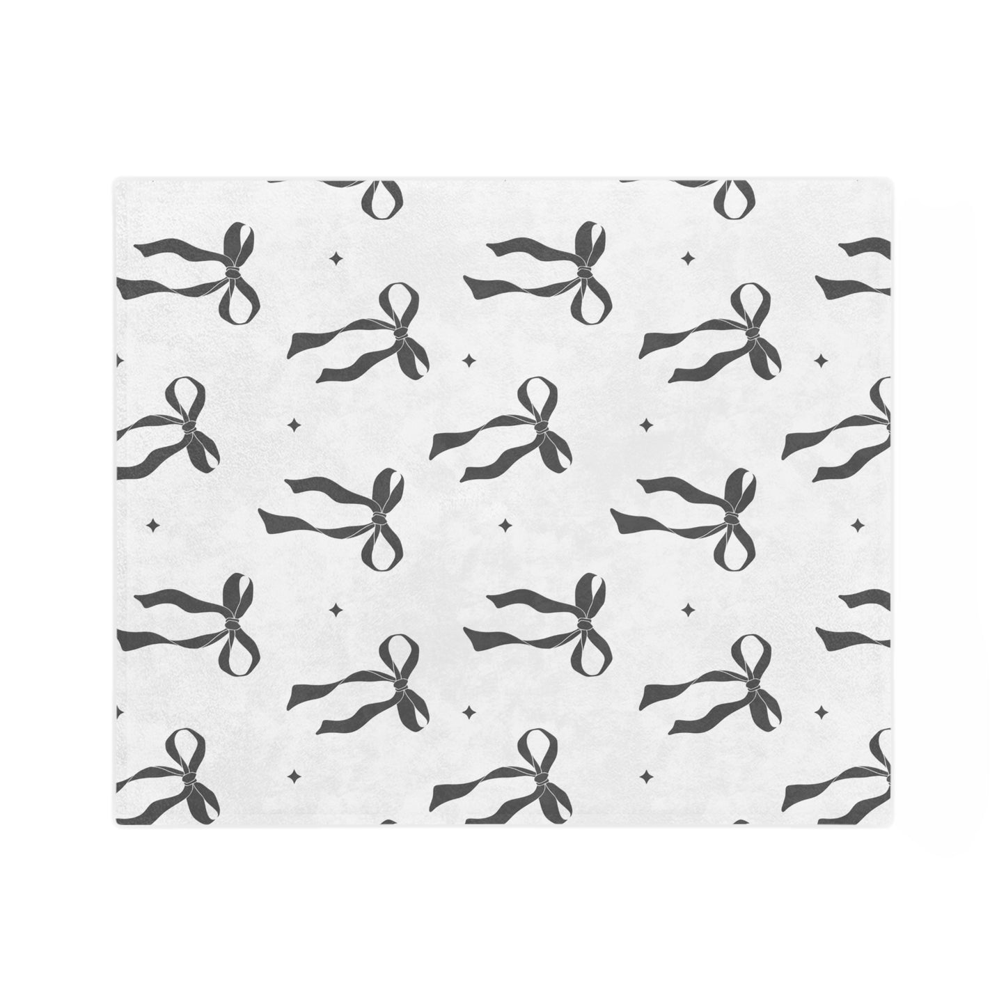 White with Black Bows Microfiber Blanket