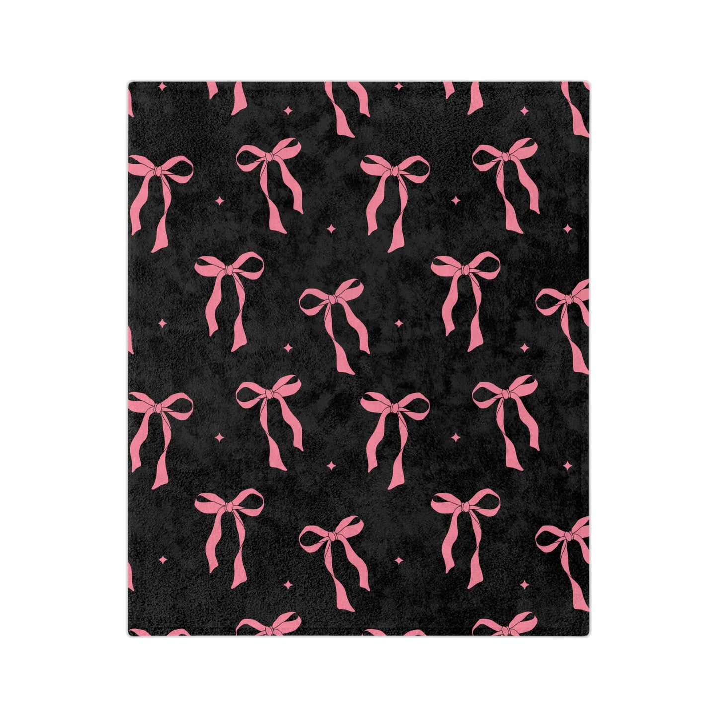 Black with Pink Bows Microfiber Blanket