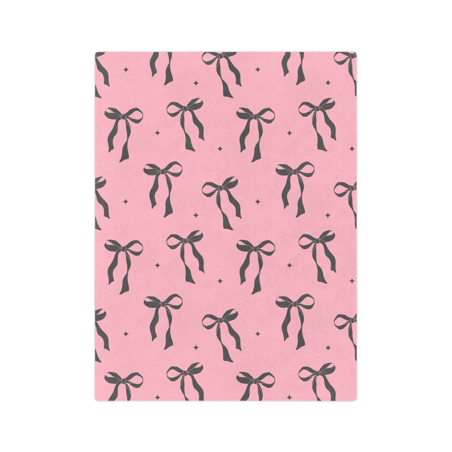 Pink with Black Bows Microfiber Blanket