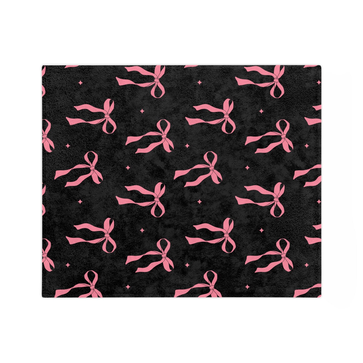 Black with Pink Bows Microfiber Blanket