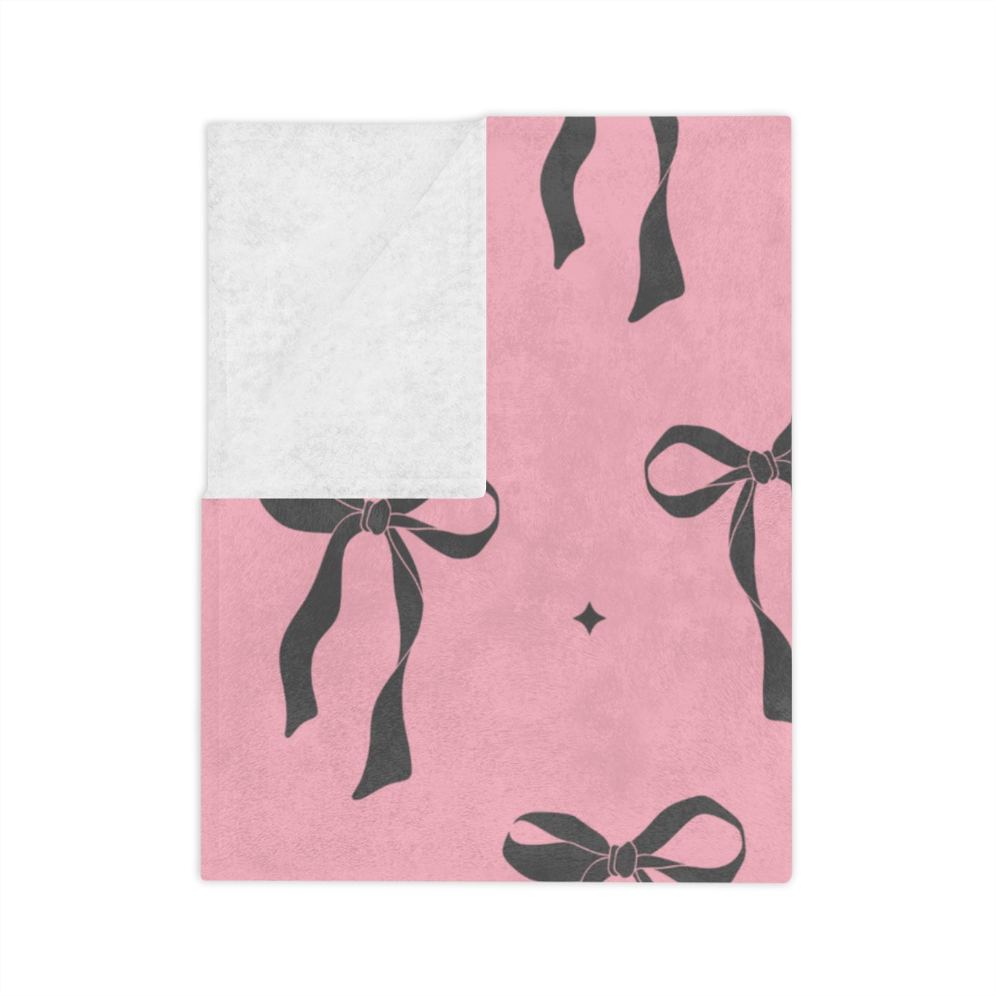 Pink with Black Bows Microfiber Blanket