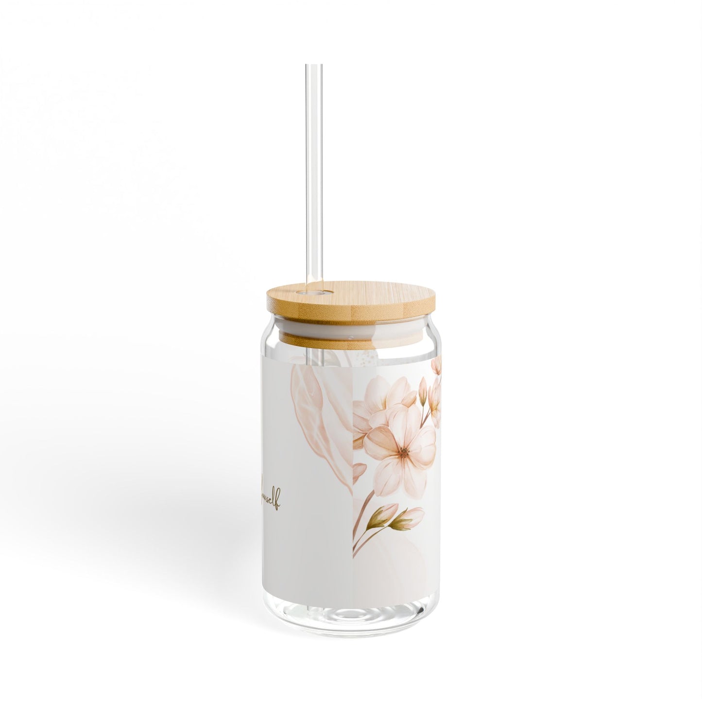 Espresso Yourself Glass Cup with Lid and Straw