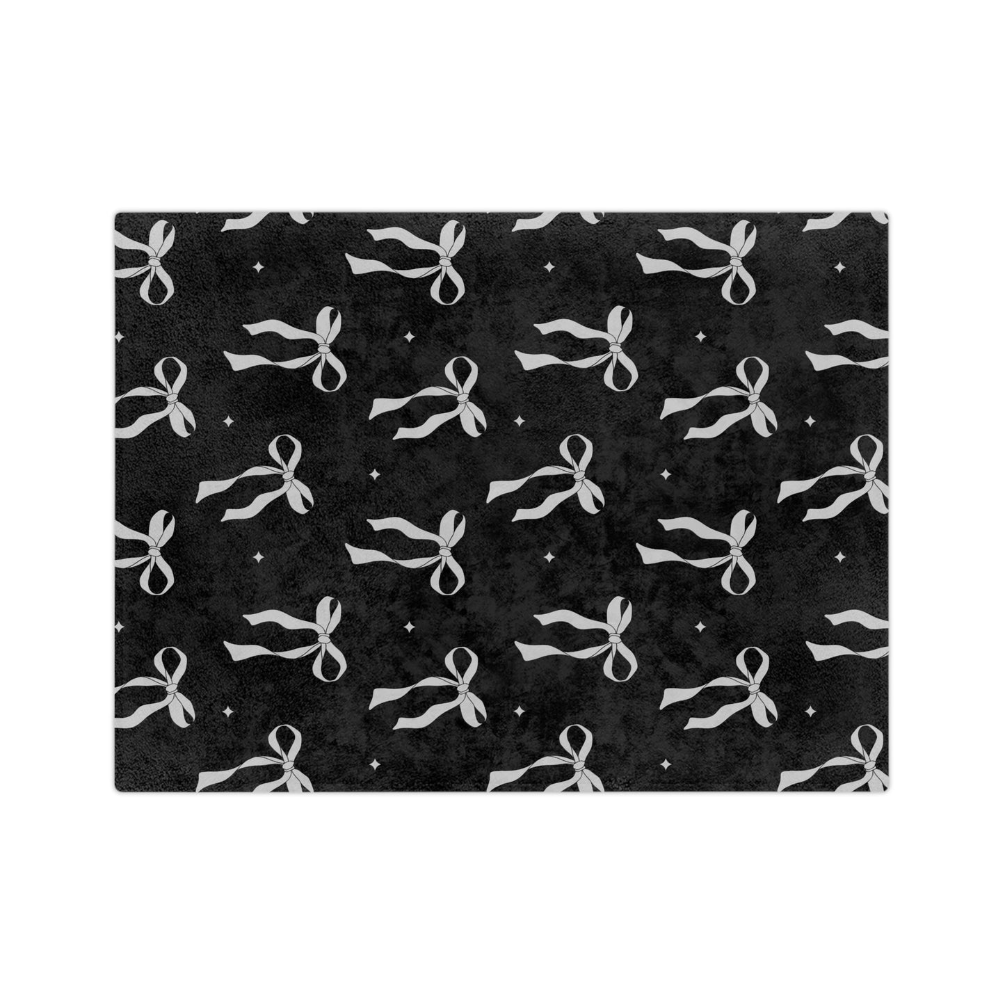 Black with White Bows Microfiber Blanket
