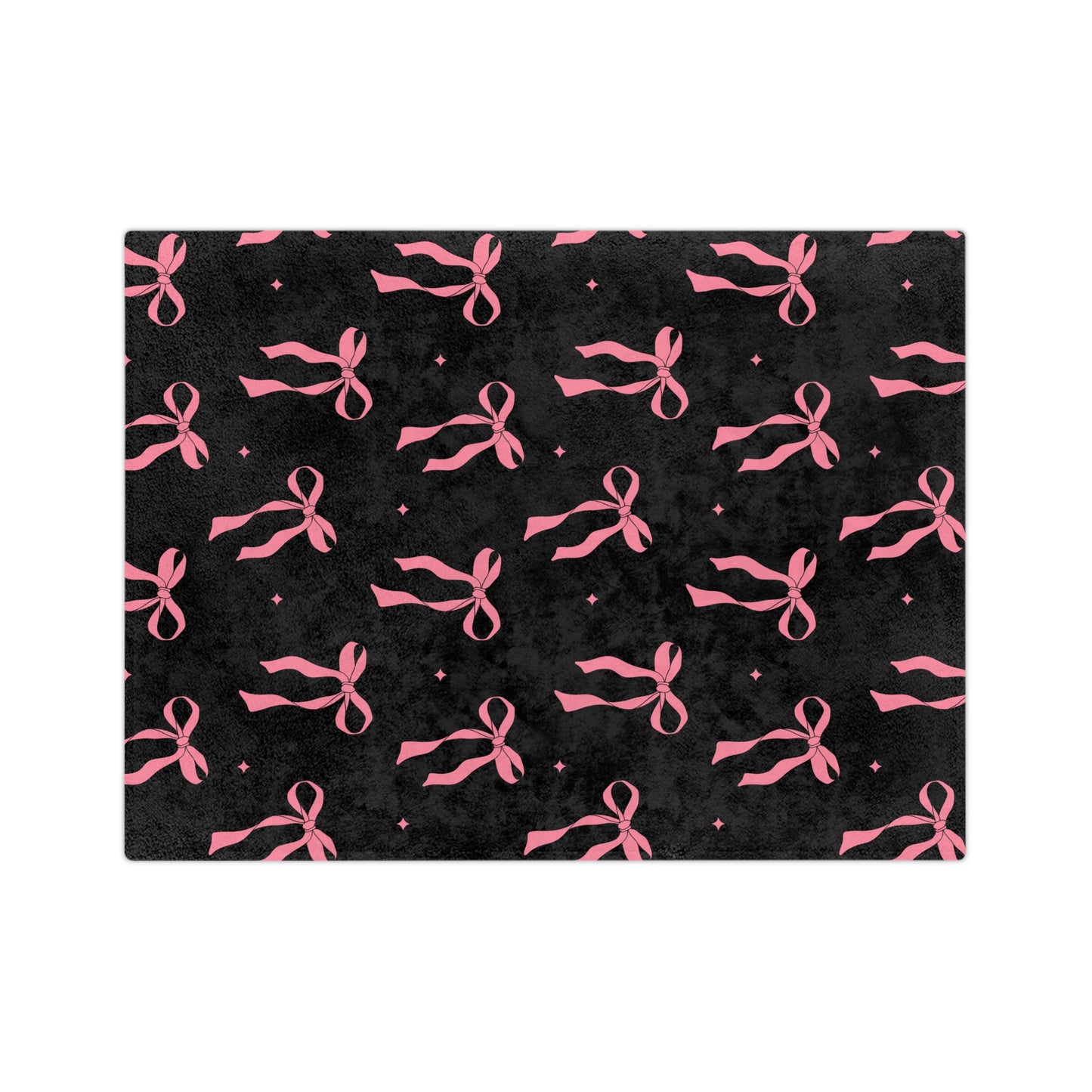 Black with Pink Bows Microfiber Blanket