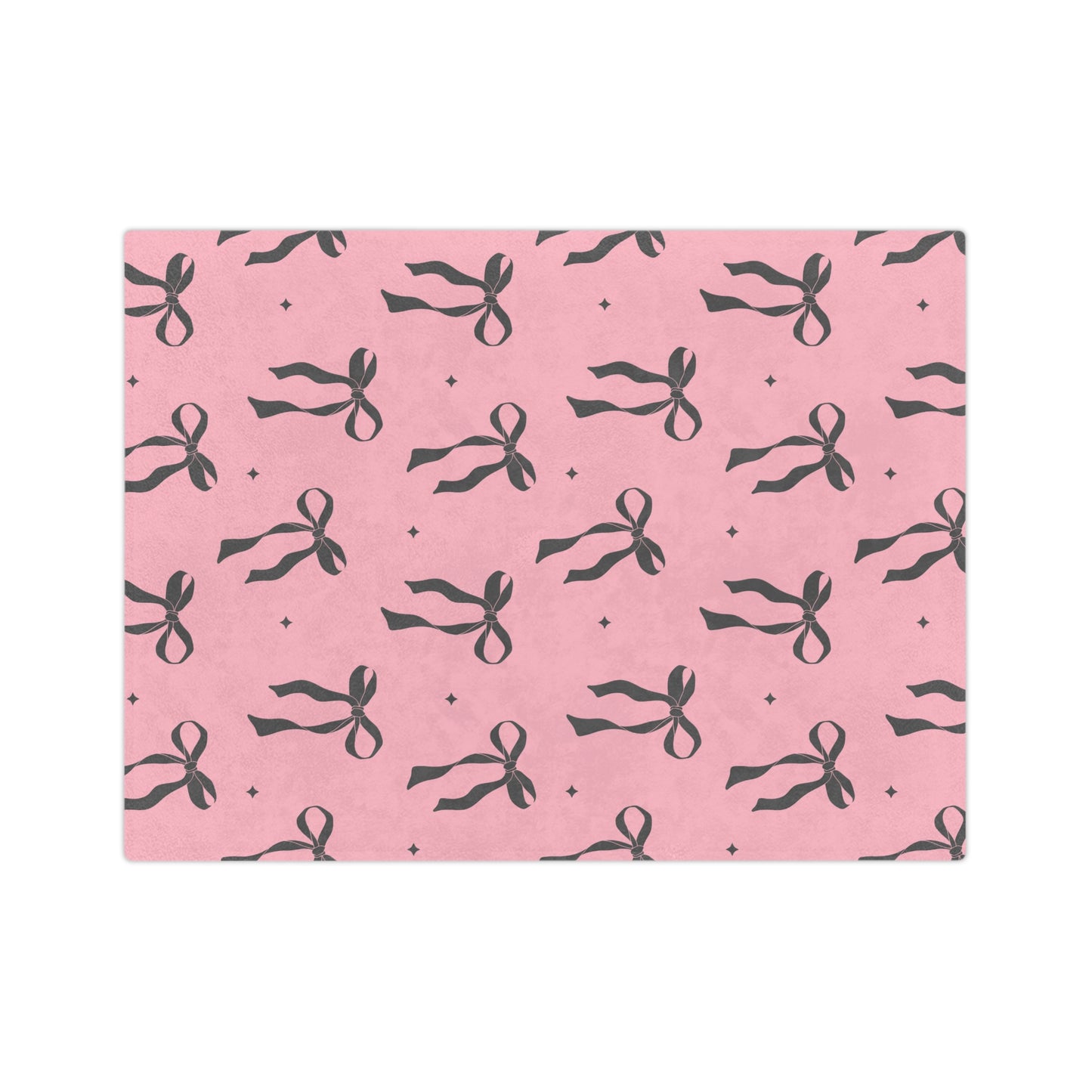 Pink with Black Bows Microfiber Blanket