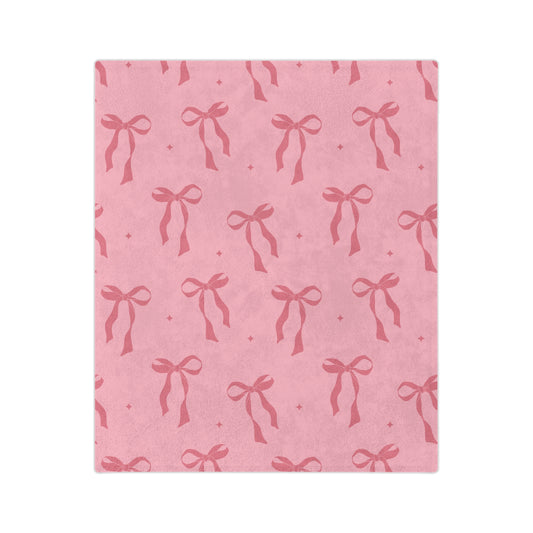 Pink with Pink Bows Microfiber Blanket