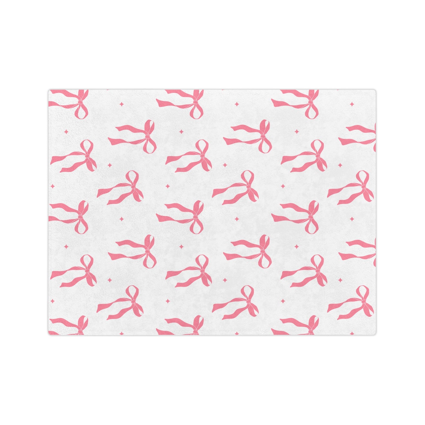 White with Pink Bows Microfiber Blanket