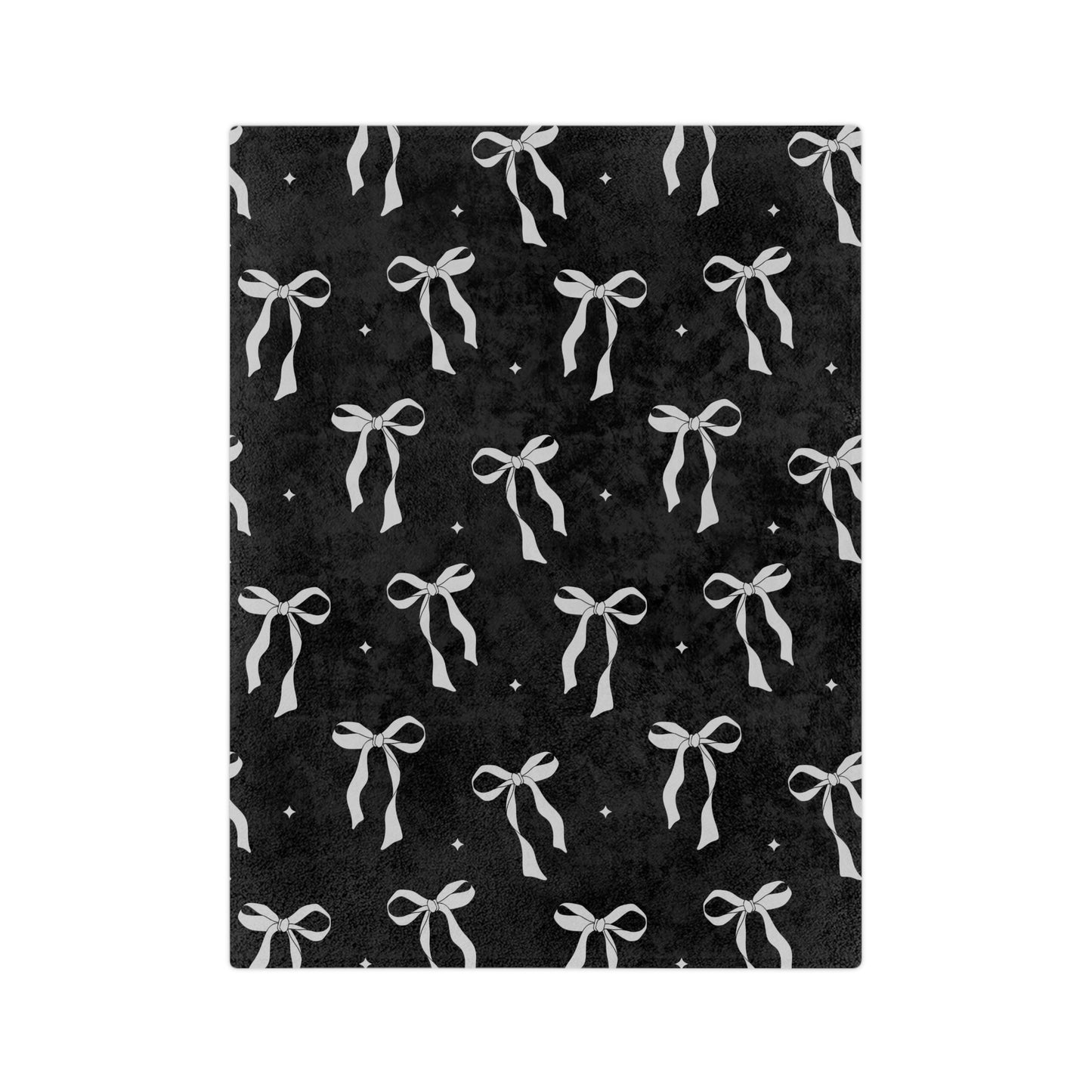 Black with White Bows Microfiber Blanket