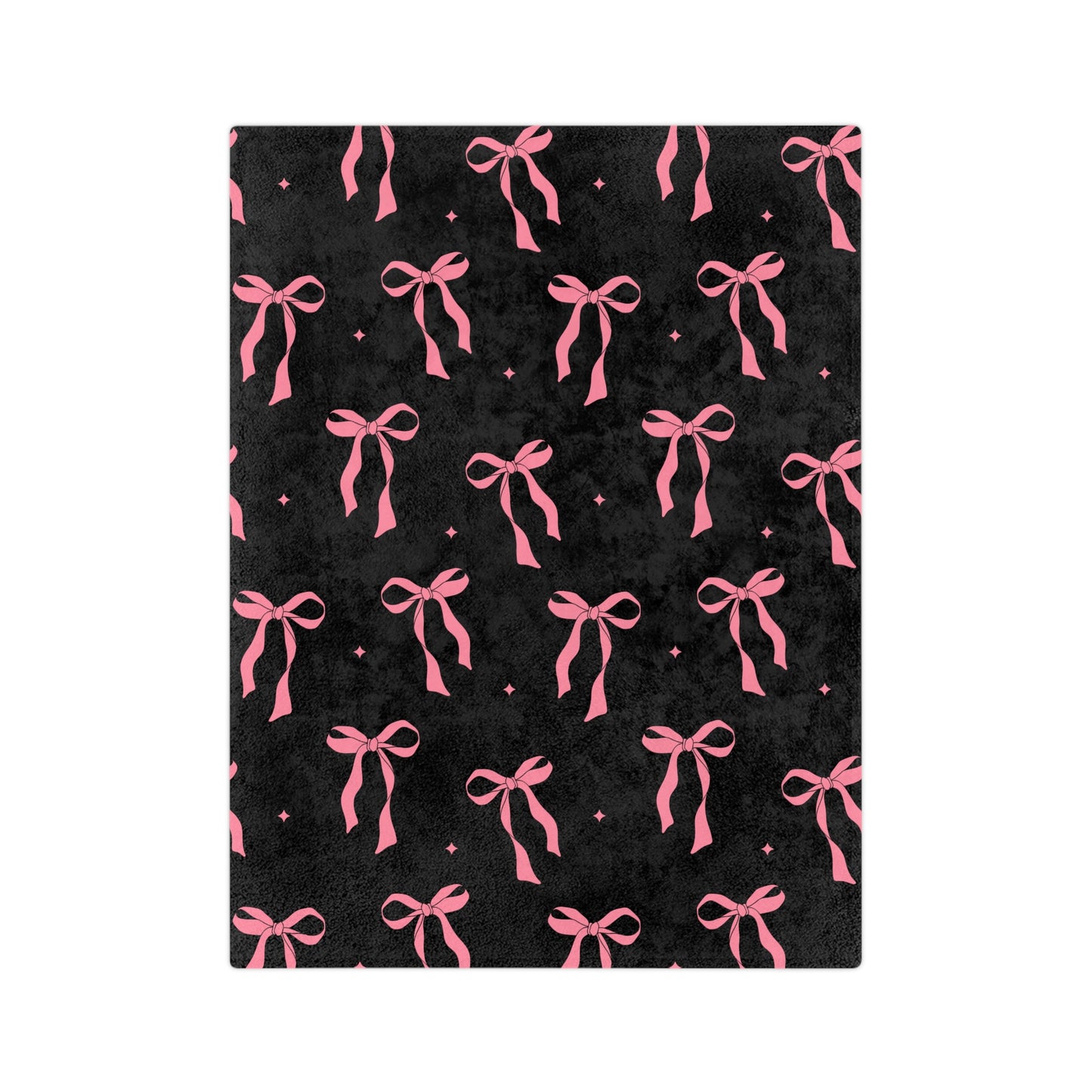 Black with Pink Bows Microfiber Blanket
