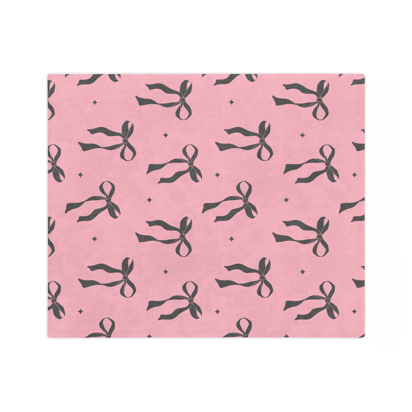 Pink with Black Bows Microfiber Blanket