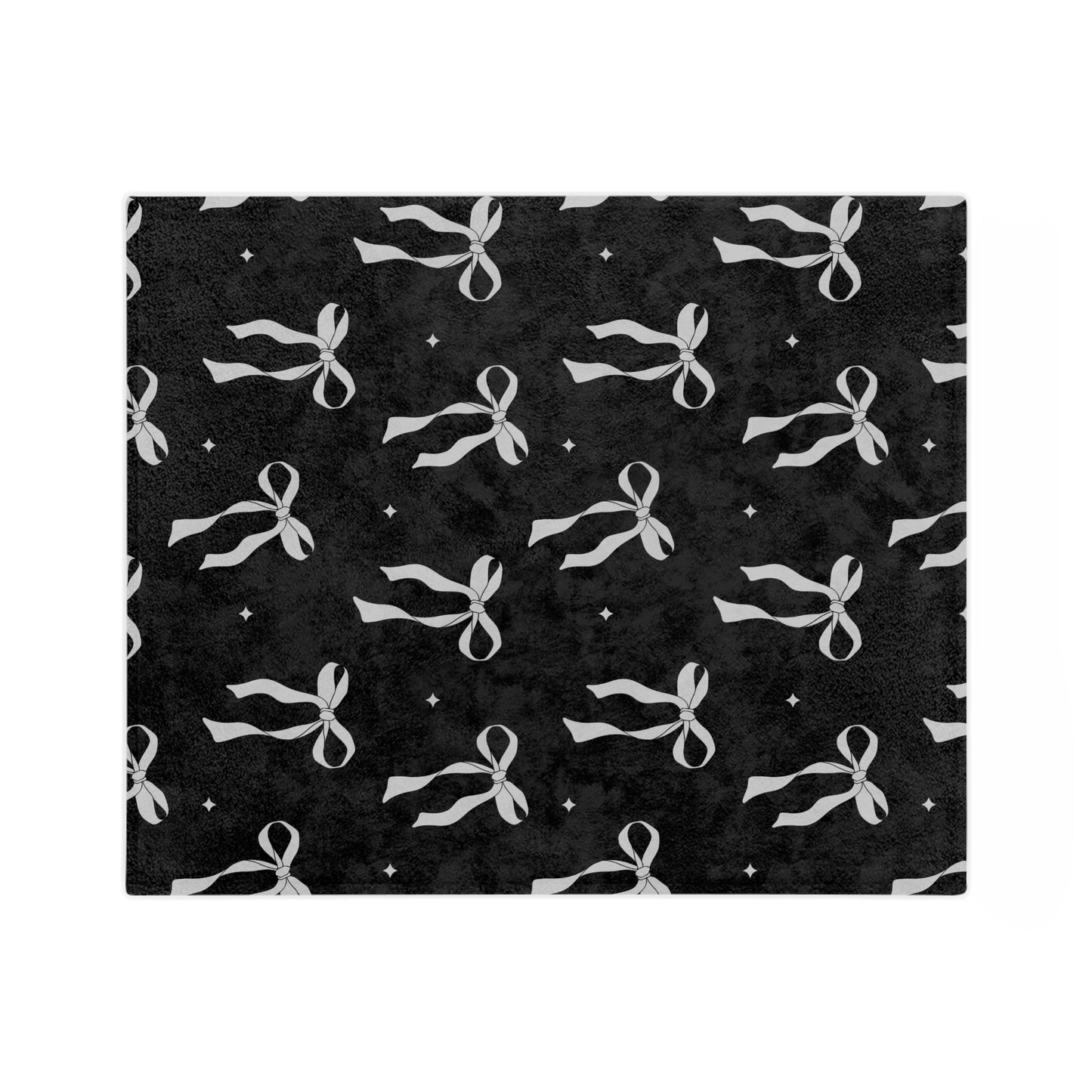 Black with White Bows Microfiber Blanket