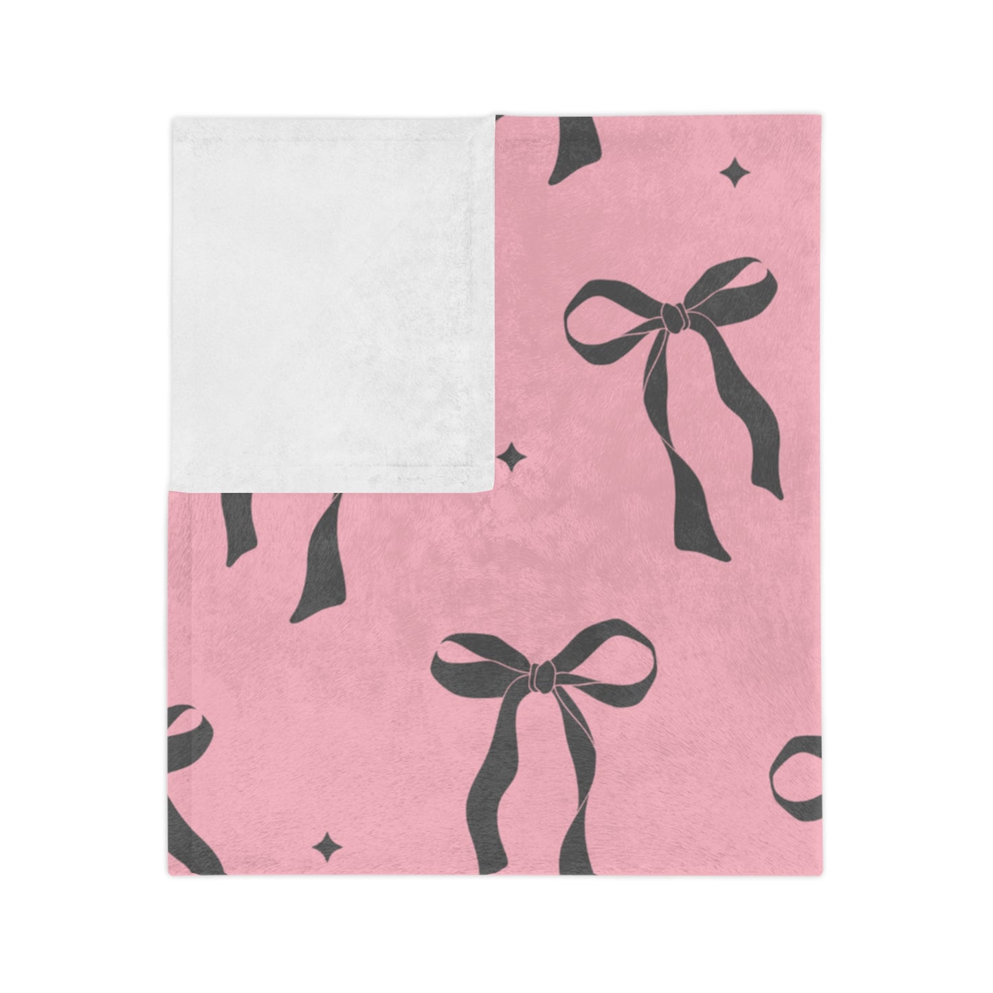 Pink with Black Bows Microfiber Blanket