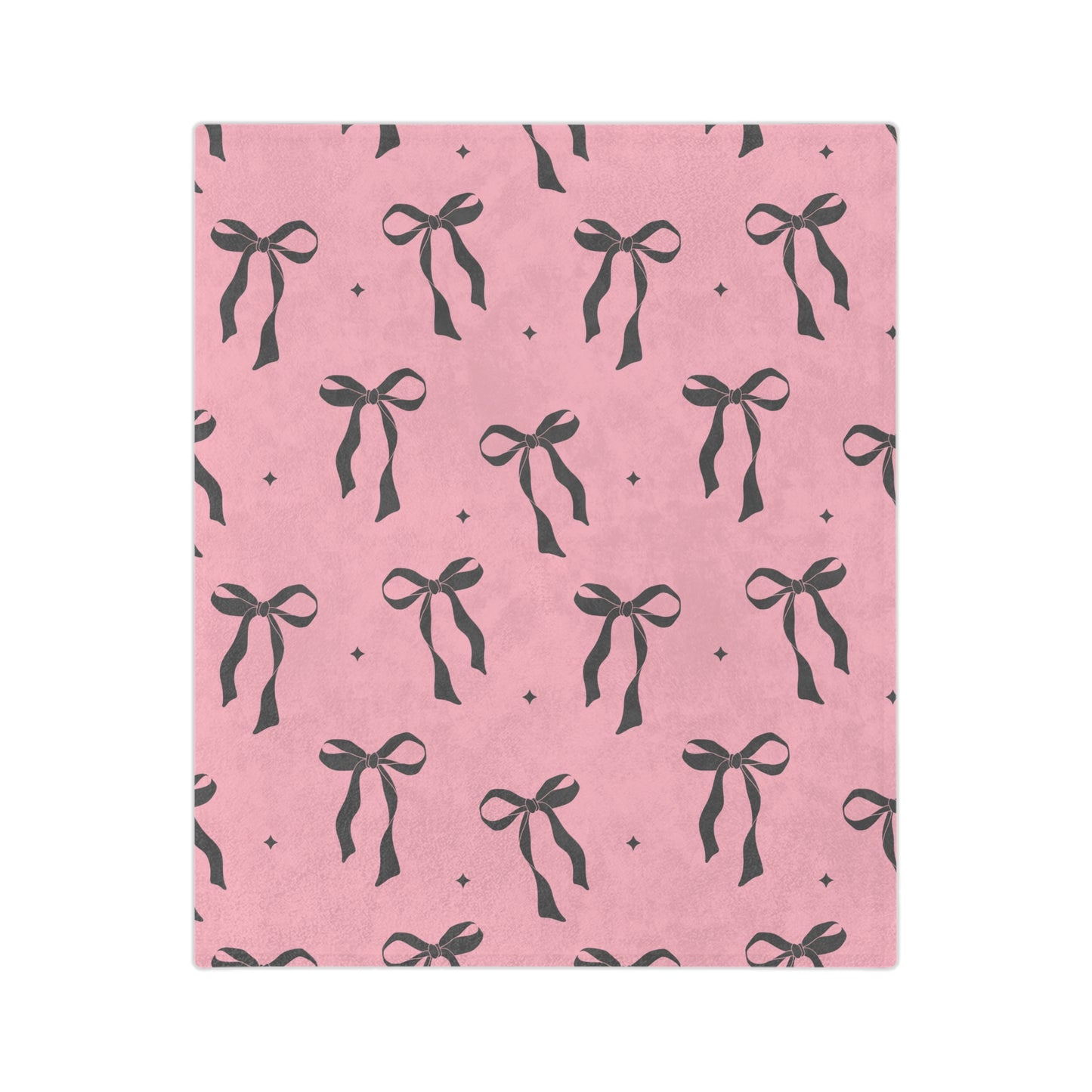 Pink with Black Bows Microfiber Blanket